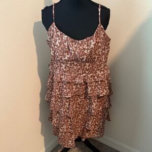 ARULA Brown Floral Mini Dress